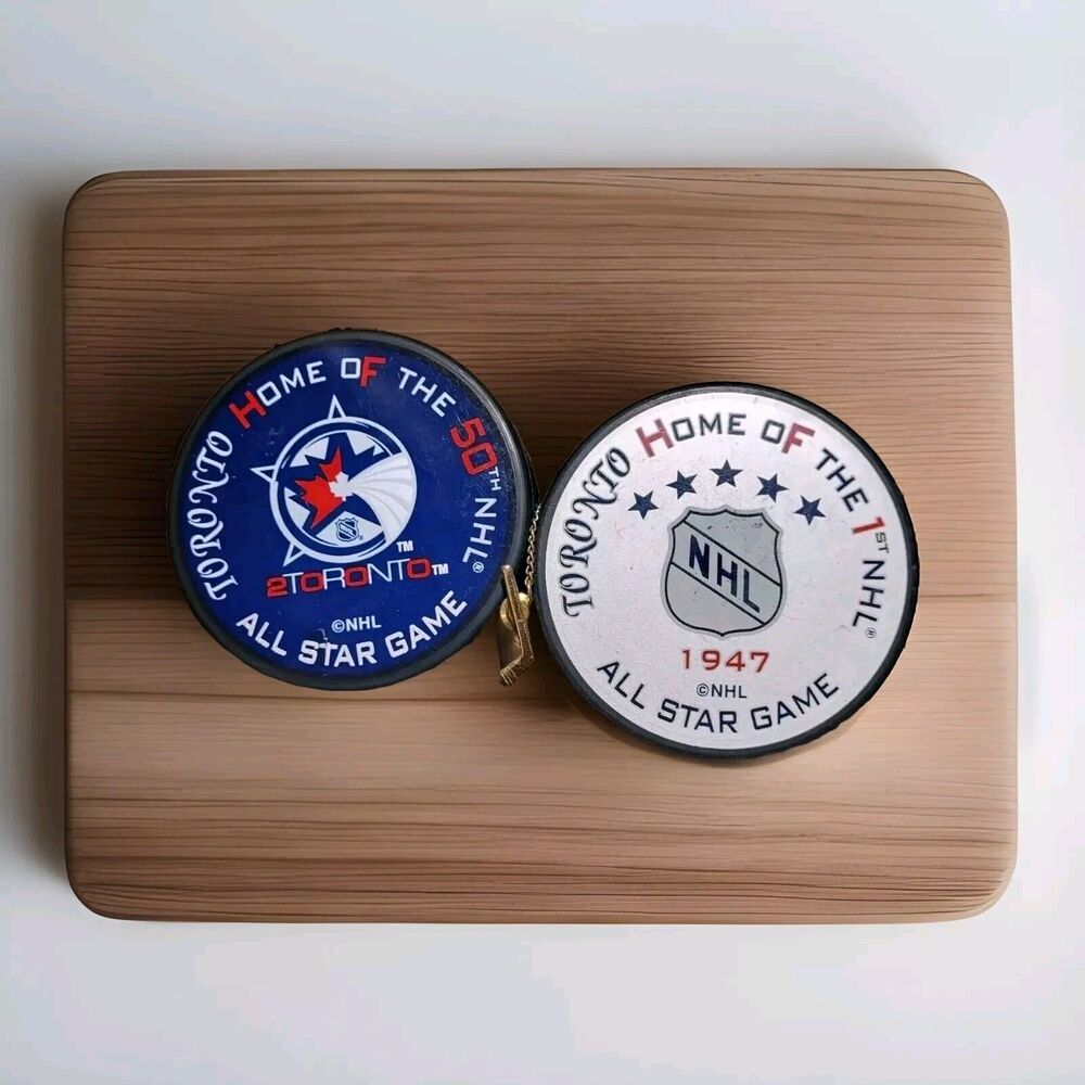 Toronto Maple Leaf 1st + 50th NHL All-Star Game Puck Souvenir Set Of 2